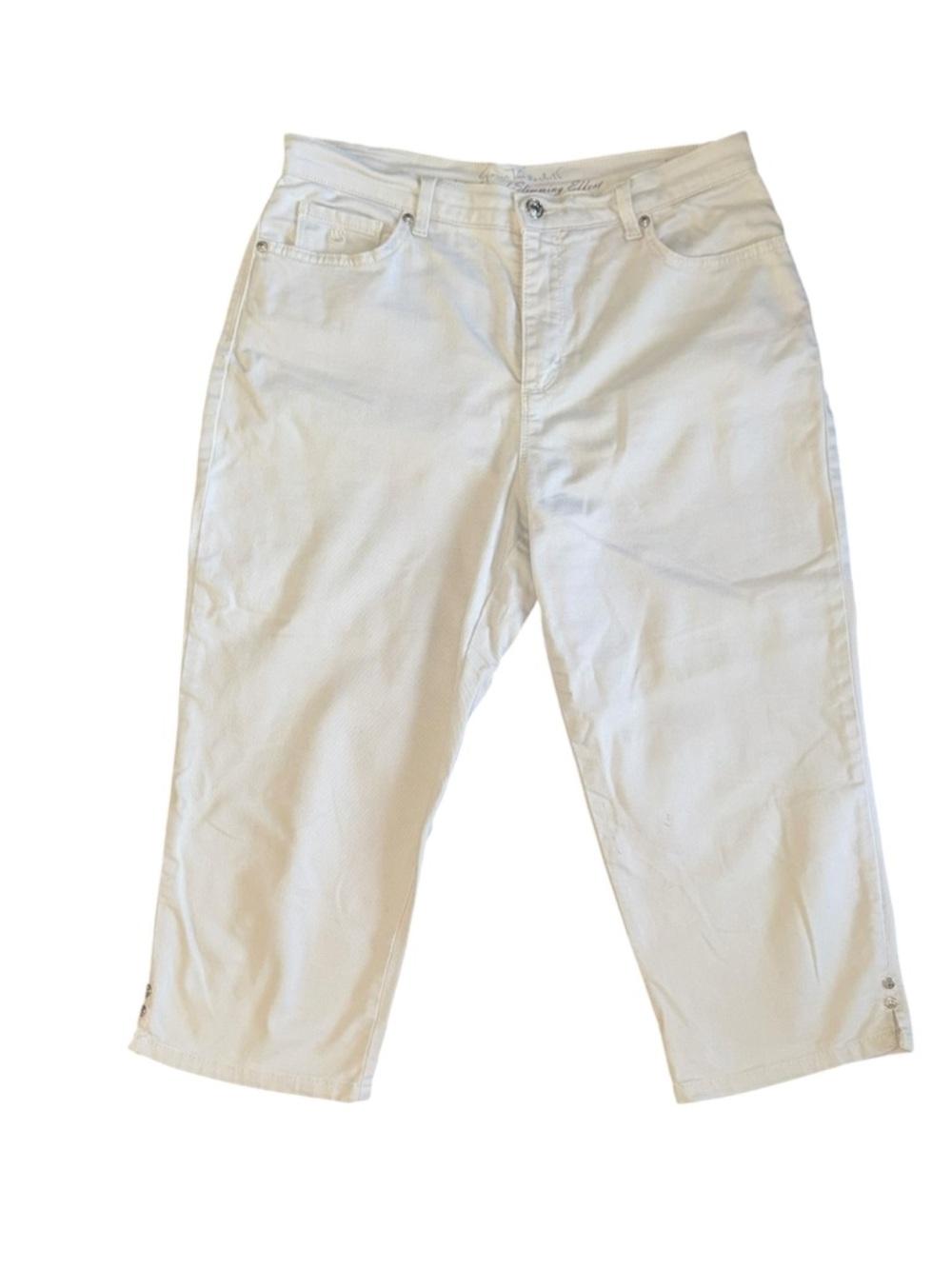 Gloria Vanderbilt Amanda Capri Jeans Womens 8 White Slimming Stretch Crop